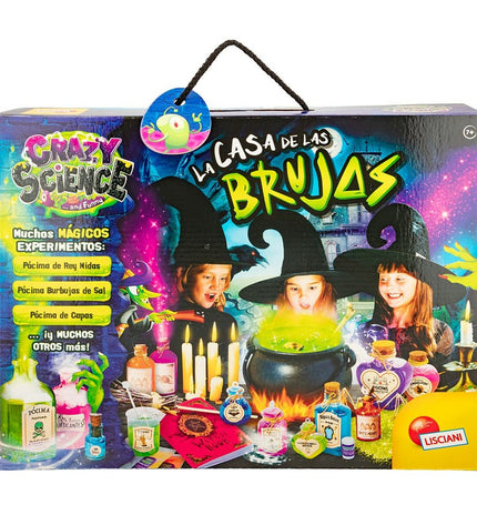 Lisciani Giochi Wetenschapsspel La Casa de las Brujas educational toy set with six witch-themed learning games for children.