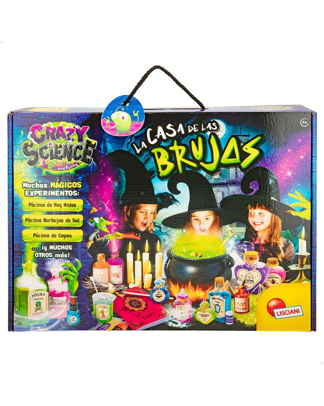 Lisciani Giochi Wetenschapsspel La Casa de las Brujas educational toy set with six witch-themed learning games for children.