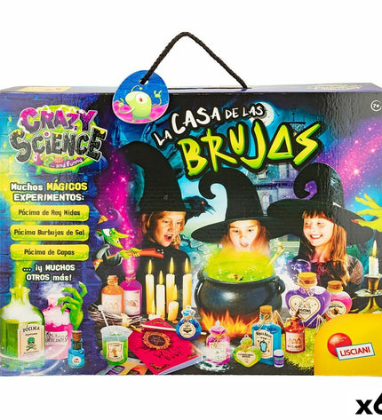 Lisciani Giochi Wetenschapsspel La casa de las brujas, educational toys set with six colorful game pieces for learning and fun.