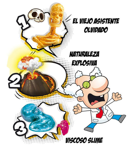 Lisciani Giochi Wetenschapsspel El gran laboratorio del científico loco with colorful science toy components for educational play.