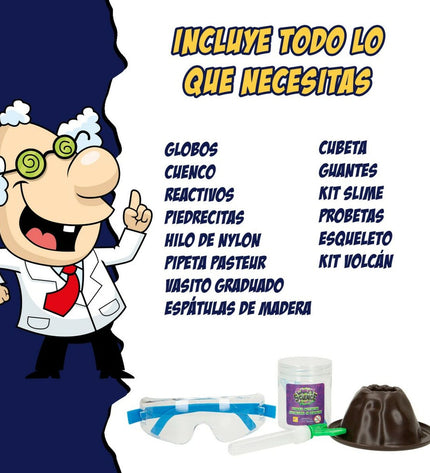 Lisciani Giochi Wetenschapsspel El gran laboratorio del científico loco set, educational science toys for kids, four-piece kit