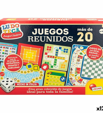 Set of 12 Lisciani Giochi board game icons with colorful illustrations for kids' educational and recreational play.