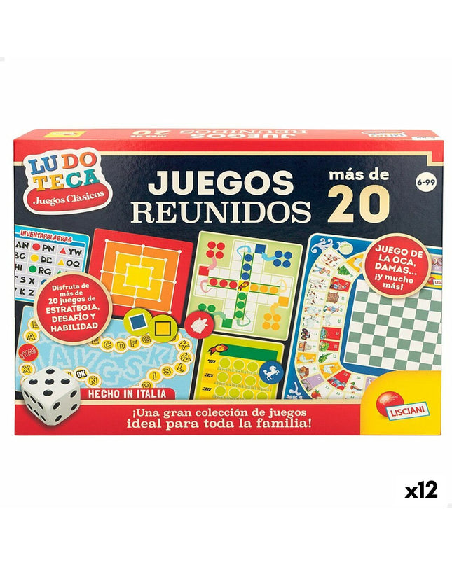 Set of 12 Lisciani Giochi board game icons with colorful illustrations for kids' educational and recreational play.