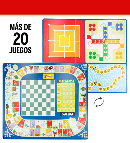 Set of 12 Lisciani Giochi board games in colorful packaging, ideal for family fun and game nights.