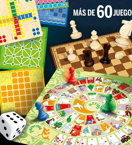 Lisciani Giochi board game set with 10 colorful games, each approximately 26 cm in size, for family and kids' play.