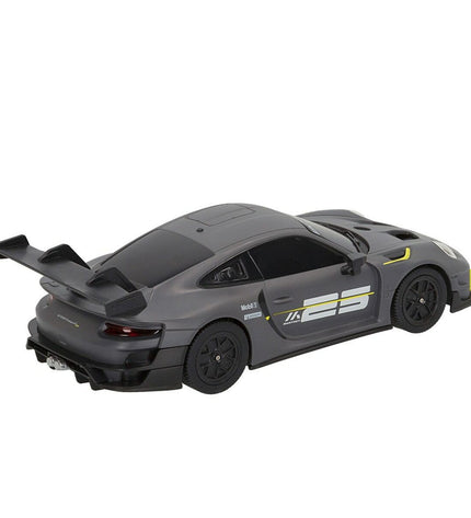 Set of four Porsche GT2 RS Clubsport remote control toy cars, 1:24 scale, detailed miniature vehicles for play or display.