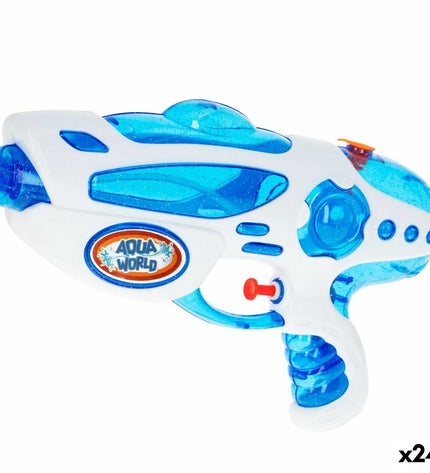 Colorbaby Aqua World water pistols set with 24 colorful water guns for outdoor water play, measuring 23 x 14.5 x 5 cm