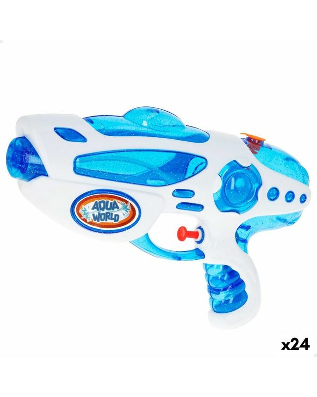 Colorbaby Aqua World water pistols set with 24 colorful water guns for outdoor water play, measuring 23 x 14.5 x 5 cm