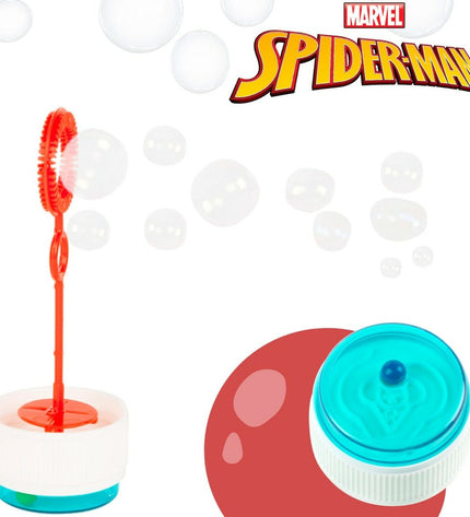 Spider-Man Bellenblazer toy with 60ml bubbles, colorful plastic, 3.8x11.5x3.8 cm, ideal for outdoor play and fun.