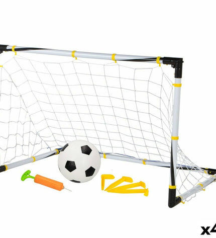 Set of four Colorbaby foldable soccer goals, 90x59x59 cm, suitable for outdoor sports and soccer practice.