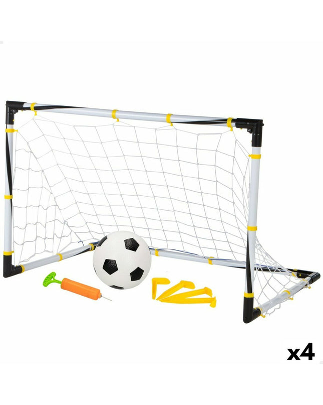 Set of four Colorbaby foldable soccer goals, 90x59x59 cm, suitable for outdoor sports and soccer practice.