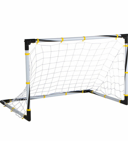 Set of four Colorbaby folding soccer goals, 90x59x59 cm, suitable for outdoor sports and soccer practice.
