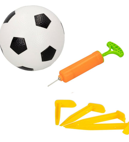 Four Colorbaby foldable soccer goals, 90x59x59 cm, for outdoor sports and soccer practice, featuring sturdy frames and bright colors.