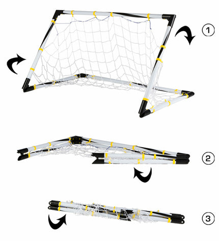 Set of four Colorbaby foldable football goals, 90x59x59 cm, suitable for outdoor sports and soccer games.