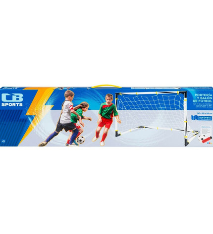 Set of four Colorbaby foldable soccer goals, 90x59x59 cm, suitable for outdoor sports and outdoor soccer practice.