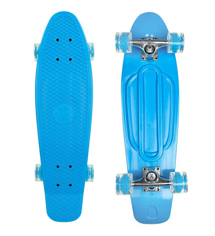 Two blue Colorbaby skateboards for children, featuring colorful deck designs, suitable for outdoor play and sports activities.