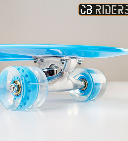 Two blue Colorbaby skateboards for kids, suitable for outdoor sports and play, with colorful deck designs.