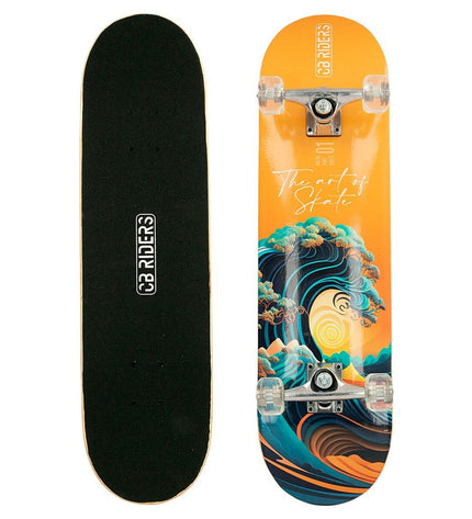Two colorful Colorbaby skateboards for kids, designed for outdoor play and sports, with vibrant deck and wheel details.
