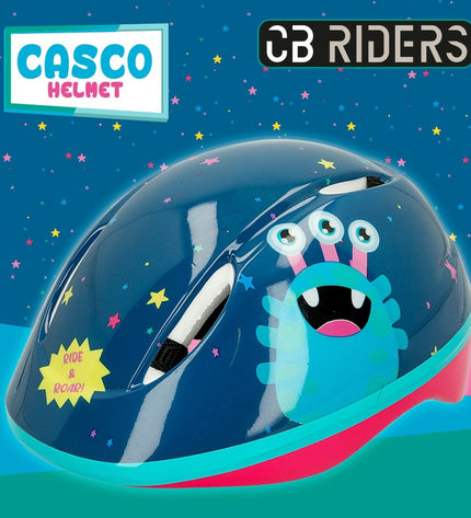 Colorbaby Monster children's bike helmets, set of four, lightweight sport and outdoor protective helmets for kids in vibrant colors.