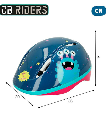 Colorbaby Monster children's bike helmets, set of 4, sporty outdoor helmets designed for kids' cycling safety.