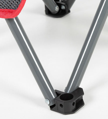 Set of four gray Kruk Aktive foldable camping stools, 30x32x30 cm, suitable for outdoor camping and hiking activities.