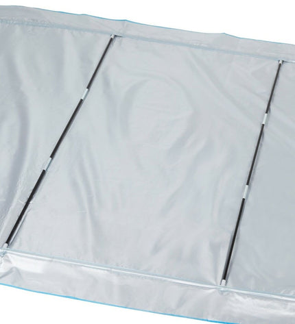 Blue Zonnetent Aktive polyester beach sunshade, 360x120x150 cm, ideal for outdoor camping and beach outings.