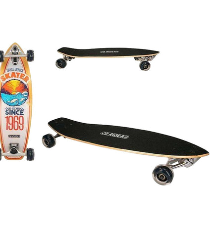 Colorbaby skateboard in wood finish, 74x22 cm, suitable for outdoor play and sports, with a natural wooden design.