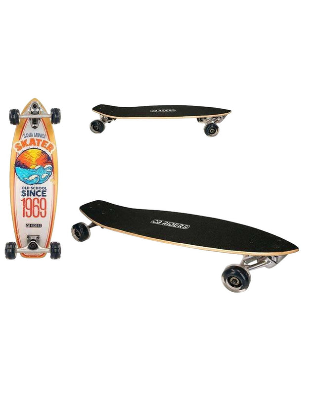 Colorbaby skateboard in wood finish, 74x22 cm, suitable for outdoor play and sports, with a natural wooden design.