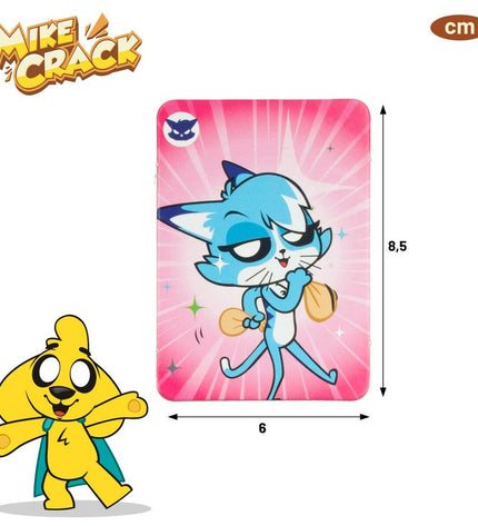 Set of six Mikecrack card games for kids, featuring colorful cartoon characters from the popular toy and game brand.