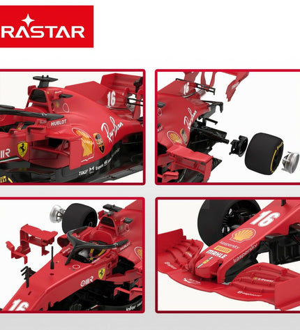 Two Ferrari remote control police cars toy vehicles, detailed red and black design, perfect for play and collection.