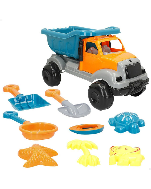Colorbaby strandspeelgoedset with 4 colorful, soft plastic strands for outdoor play, measuring 40x22x20 cm.