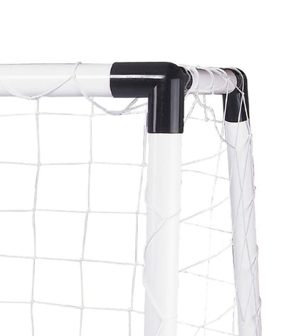 Pair of Colorbaby football goals, 190x132x90 cm, for outdoor sports, shown assembled with bright blue and white frames.