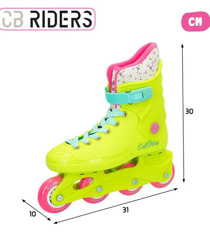 Colorbaby yellow inline skates for kids, size 36-37, shown in a set of four, ideal for sport, outdoor, and urban mobility.