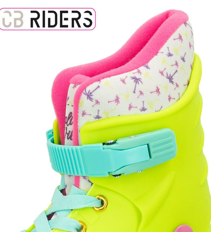 Colorbaby yellow inline skates for kids, size 36-37, designed for sport and urban mobility, shown in a group setting.