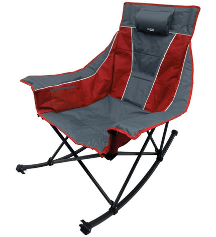 Two Aktive foldable camping chairs in black, lightweight outdoor chairs for camping and hiking, shown in folded and unfolded positions.