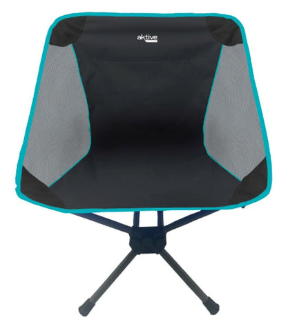 Set of four Aktive portable camping chairs, foldable outdoor seats ideal for camping and hiking, measuring 58x66x46 cm.