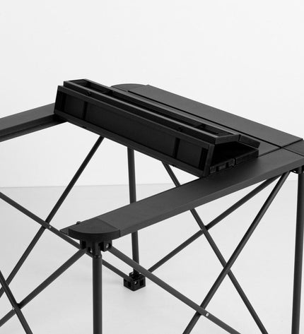 Pair of Aktive Vouwtafel camping tables, 52x46x52 cm, lightweight and portable for outdoor activities and camping.
