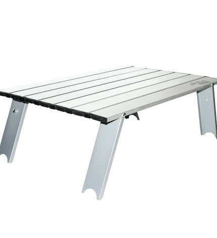 Pair of Aktive Vouwtafel camping tables, 55x20x41 cm, lightweight portable tables for outdoor camping and hiking activities.