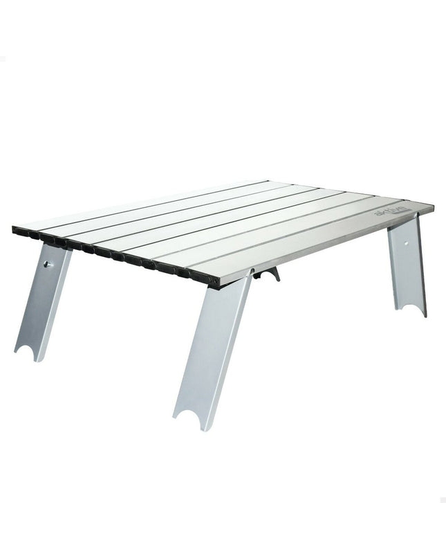 Pair of Aktive Vouwtafel camping tables, 55x20x41 cm, lightweight portable tables for outdoor camping and hiking activities.
