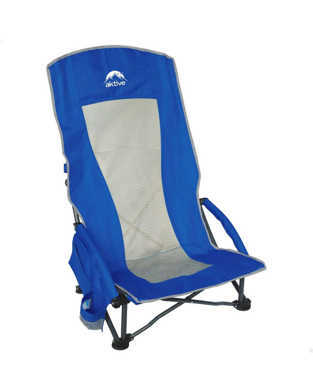 Pair of Aktive foldable camping chairs in green, lightweight outdoor seats suitable for camping and hiking adventures.