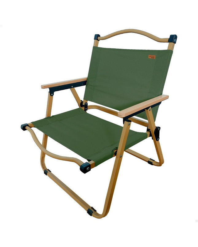 Pair of Aktive foldable camping chairs, lightweight outdoor seats for camping and hiking, shown in a compact folded position.