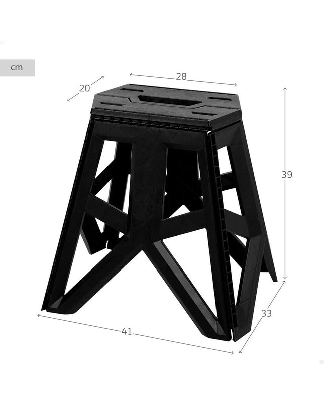 Set of four Aktive foldable outdoor camping chairs in black, compact 41x39x33 cm, ideal for sport, camping, and hiking.