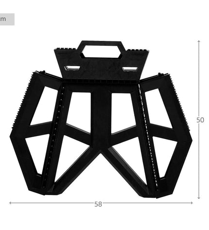 Set of four Aktive foldable outdoor chairs in black, compact for camping and hiking, measuring 41x39x33 cm.