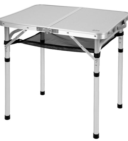 Pair of Aktive folding tables for outdoor camping and hiking, compact and lightweight for easy transport and setup.