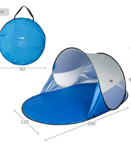 Aktive Strandtent Aktive polyester outdoor tent with 200x90x120 cm size, ideal for camping and outdoor activities.