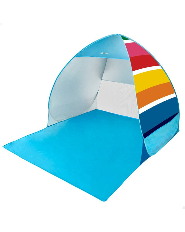 Aktive Strandtent in polyester, 140x110x160 cm, suitable for outdoor sports, camping, and hiking activities.