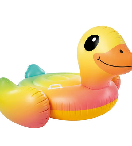 Four Intex inflatable mattresses measuring 147x81x147 cm, suitable for outdoor play and relaxation, shown inflated and ready for use.