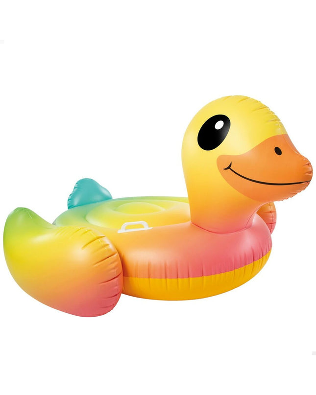 Four Intex inflatable mattresses measuring 147x81x147 cm, suitable for outdoor play and relaxation, shown inflated and ready for use.