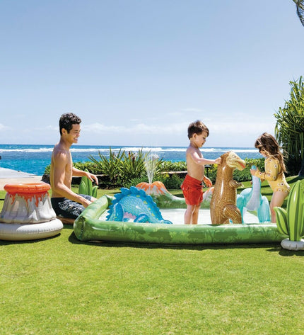 Intex PVC water sprinkler toy set, large outdoor play equipment with splash features, ideal for kids' outdoor fun and games.