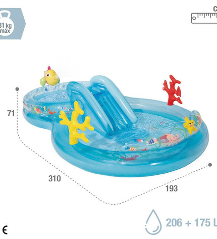 Intex PVC playground watersprayer for kids, outdoor toy for water play, measuring 193 x 71 x 310 cm, suitable for summer fun